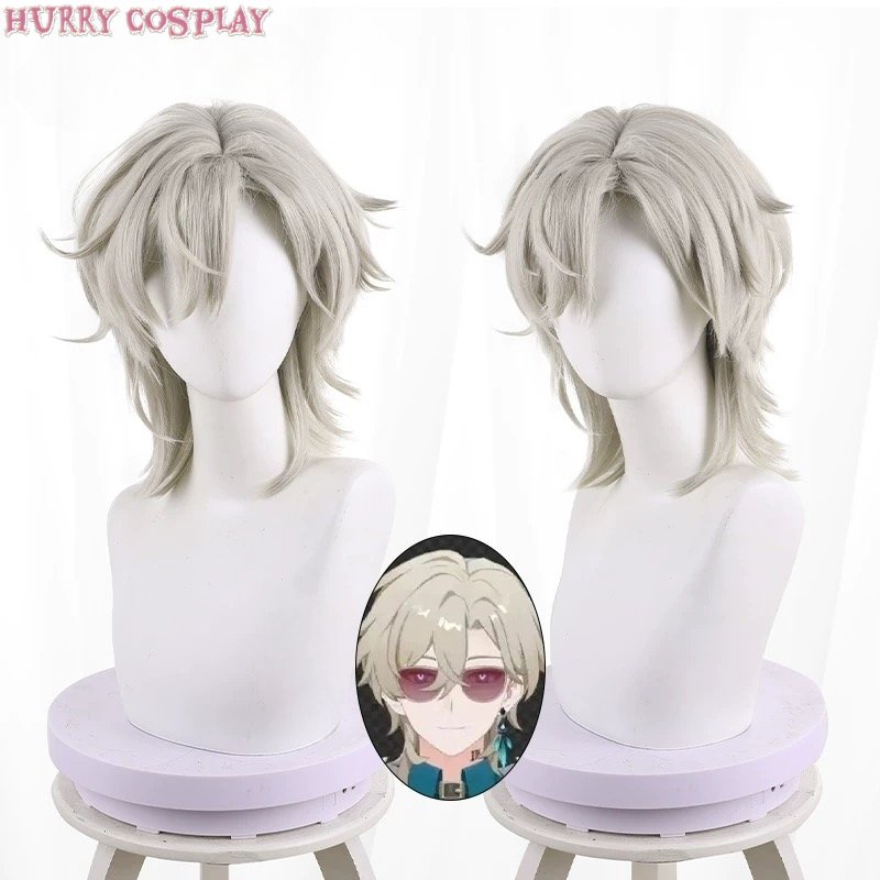 Game Cosplay,Honkai: Star Rail,Wigs,Honkai Star Rail Aventurine Cosplay Costume - Wig